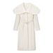 Women's Clothing Elegant Casual Woolen Elegant Belted Wool Blend Trench Coat For Women - French Style Lapel Long Coat With Waist Tie, White, S/M/L_ecoleips.com