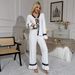 European American Cross-border Women's Spring Autumn Home Wear Set, Fashionable Sexy Lace Pajamas, Long-sleeved And_ecoleips.com