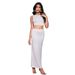 2025 Summer Style Women's Tight Sleeveless Tank Top Bodycon Long Dress 2-Piece Set Fashion Outfit_ecoleips.com