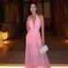 Women's Summer Fashion Low Cut V Neck Halter Patchwork Dress Sweet Temperament Casual Clothing_ecoleips.com