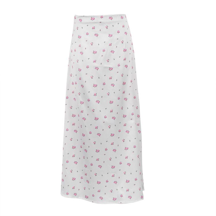 K New Fashionable Women's Flowing Printed Midi Skirt With Temperament, Waist Bag And Hip Cinching, Midi Long Skirt_ecoleips.com