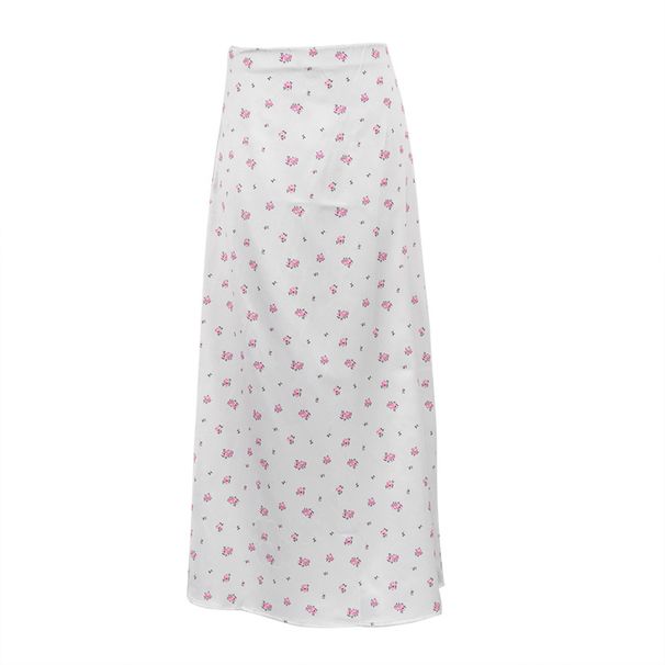 K New Fashionable Women's Flowing Printed Midi Skirt With Temperament, Waist Bag And Hip Cinching, Midi Long Skirt_ecoleips.com