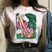 Women's Letter Print T-Shirt With Round Neck, Urban Girl Short Sleeve Tee_ecoleips.com
