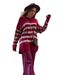 Aria Basics Aria Basics Women's Knitted 2025 Autumn Winter New European And American Cross-Border Casual Striped Loose Round Neck Pullover_ecoleips.com