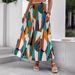 2025 New Style Women's Elegant Vacation Large Hem Printed Long High Waist Midi Skirt_ecoleips.com
