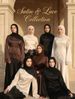 Voya Plus Size Modest Muslim – Long Sleeve Lace Trim Top & High Waist Pleated Abaya Skirt (White/Black)_ecoleips.com