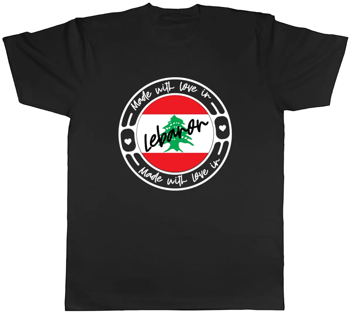 Women's T-Shirts Made With Love In Lebanon Country Mens Unisex T-Shirt Tee Gift_ecoleips.com