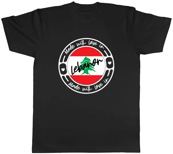 Women's T-Shirts Made With Love In Lebanon Country Mens Unisex T-Shirt Tee Gift_ecoleips.com