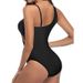 plus Size Red Mesh Openwork One Piece Swimsuit for Women Sexy Sleeveless Slimming And Flattering Integrated Briefs_ecoleips.com