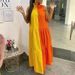 Women's Clothing Sexy Pleated Slim Fit Loose Contrast Color Dress Sand_ecoleips.com