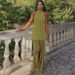 Women's Fashion Halter Neck Backless Dress Tassel Design Solid Color New Style Spring New_ecoleips.com