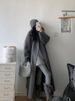Lazy Style Loose Long Sleeve Sweater Knitwear Women Winter New High-end Gray Casual Shorts Two-piece Set Trendy_ecoleips.com