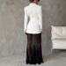 Women's Clothing American Style Long Sleeve Satin Top With Stretch Mesh Skirt Two-Piece Set Thin Polyester Spring/Autumn Summer_ecoleips.com