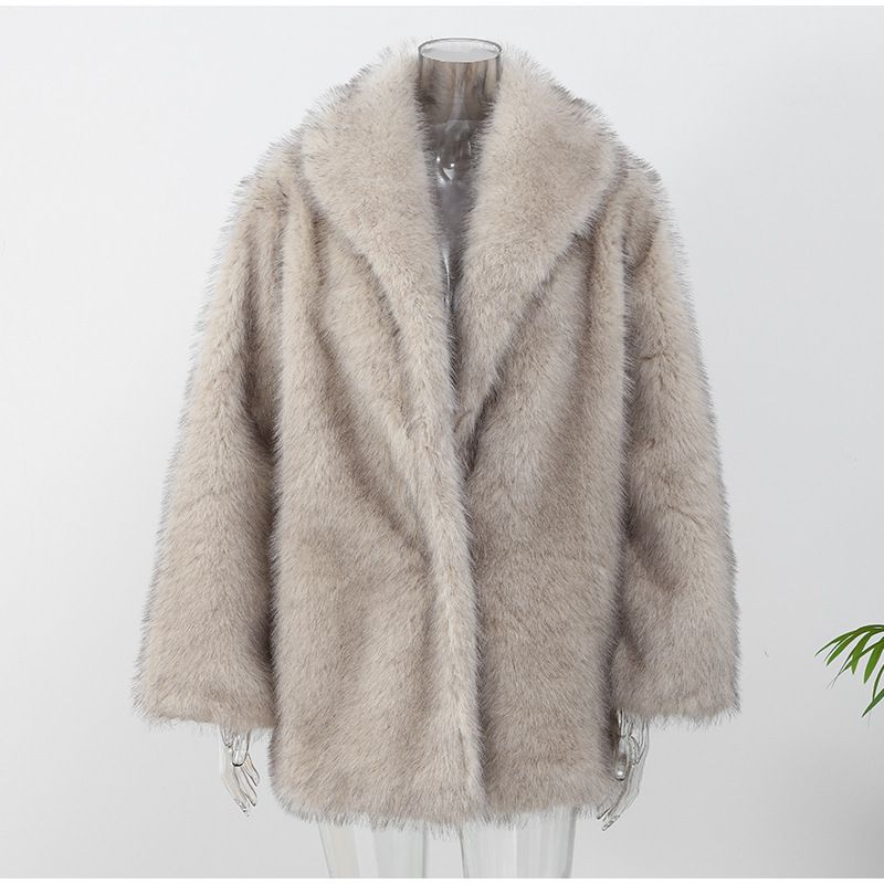 Women's Clothing Comfortable And Casual Eye Catching Warm Environmentally Friendly Fur Coat_ecoleips.com