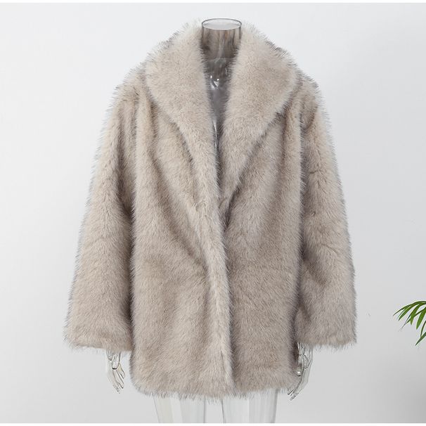 Women's Clothing Comfortable And Casual Eye Catching Warm Environmentally Friendly Fur Coat_ecoleips.com