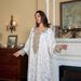 Women's Clothing Ins Muslim V Neck Evening Dress Chiffon Hot Stamping Two Piece Women's Robe_ecoleips.com