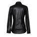 Stylish Faux Leather Shirt Jacket – Casual Long/Short Sleeve Blazer With Chest Pocket (S-XXL, Black/Red)_ecoleips.com