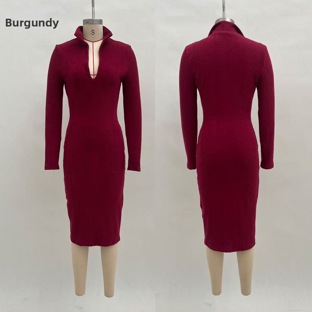 Elegant Lady Long Sleeved Dress Style Waist Cinching High End Early Autumn Women's Fashion_ecoleips.com