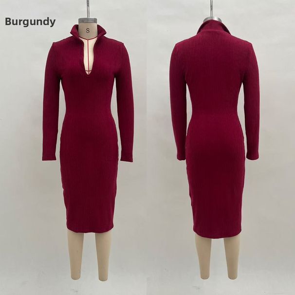 Elegant Lady Long Sleeved Dress Style Waist Cinching High End Early Autumn Women's Fashion_ecoleips.com