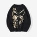 2026 Autumn And Winter Women's Clothing Headgear Butterfly Pattern Jacquard Knitted Sweater Thermal Sweater_ecoleips.com