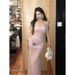 Star Galaxy Hot Diamond Halter Neck Camisole Age-Reducing Women's Slimming A-Line Long Dress Set_ecoleips.com
