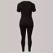 Women's Clothing American Style Fashion Set Tight-Fitting T-Shirt And Pants Short-Sleeved Casual Outfit For Ladies_ecoleips.com