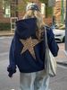 Women's Oversized Leopard & Star Print Hoodie – Double-Layer Hood, Soft Polyester Blend, Loose Fit For Casual Comfort (XS-XL)_ecoleips.com