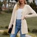 Women's Long Sleeved Cardigan Jacket Solid Color Brushed Pit Strip Design Autumn New Clothing For Women_ecoleips.com