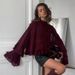 Women's Brown Ruffled Chiffon Top High End Lace Stand Collar Shirt For Spring Commuting_ecoleips.com