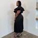plus Size Women's Elegant Ruffle Skirt Dress N8169 European American Style Versatile Clothing for Women_ecoleips.com