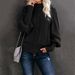 Women's Clothing Mid Neck Sweater Long Sleeved Knit Solid Color Loose Fit Winter Style_ecoleips.com
