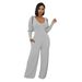 Moya Textile Women's Ribbed Cape Vest Jumpsuit Long Sleeved Casual Fashion_ecoleips.com