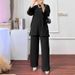 Women's Clothing Matching Autumn Long Sleeve Shirt Wide Leg Pants Outfit Muslim Sportswear Jacket_ecoleips.com