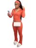 HR25053 European And American Fashion Women's Zip-up Cardigan Foldable Waist, Slightly Flared, Fleece-lined Two-piece_ecoleips.com