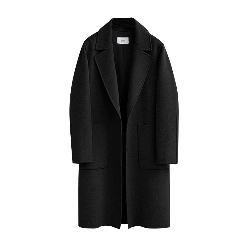 Double-sided European And American Women's Clothing New Woolen Coat Long Loose Woolen Coat Women's Gray Black_ecoleips.com