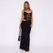 2025 Women's New Solid Color Casual Sleeveless Strap Mesh Top Slim Fit Evening Long Dress_ecoleips.com
