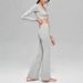 Cationic High Elastic Yoga Suit Set for Women Long Sleeved Sports Top Ruched Loose Fitting Wide Leg Pants_ecoleips.com