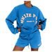 Trendy Streetwear Letter Print Hoodie & Jogger Sweatsuit Set For Women - Soft Fleece Loungewear (Black/White/Khaki/Green/Pink/Blue, S/M/L/Xl)_ecoleips.com