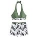 High-Waist Women's Bikini Set Swimwear Quick-Dry Adjustable Tied Solid Print Design Beach And Pool Swimsuits_ecoleips.com