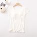 Short-sleeved Women's Modal With Chest Pad Bottoming Shirt Women's Spring And Summer Integrated Pajamas Five-finger Half-sleeved Women's Clothing_ecoleips.com