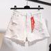 Women's High Waisted Denim Shorts Summer 2024 Style Loose Fit Ripped Slimming Versatile Wide Leg A-Line Hot Pants_ecoleips.com