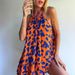 Women's Clothing Sleeveless Printed Lace Up Dress_ecoleips.com