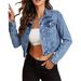 Women's Fashion Short Denim Jacket Spring Autumn New_ecoleips.com