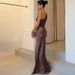 Cross-border Foreign Trade European And American 2025 New Solid Color Asymmetrical Neck Sleeveless Open-back_ecoleips.com