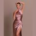 Women's Clothing New Temperament Stand Collar Dress Long Skirt Halter Neck Sexy Slim Slit Dress_ecoleips.com