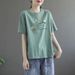2026 Summer Loose Short-Sleeve T-Shirt For Women, Korean Style Letter Print Slimming Base Layer Top Layered T-Shirt_ecoleips.com