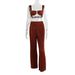 Women's Spring And Summer Two-Piece Pleated Backless Vest And Casual Straight-Leg Pants Set_ecoleips.com
