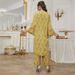 Verve ZTY-121 Muslim 2025 Spring/Summer New Saudi Casual V-neck Printed Long Sleeve Two-piece Set_ecoleips.com