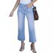Women's Clothing Loose Slim Wide Leg Straight Pants Washed Jeans Nine Point Pants_ecoleips.com