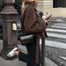 Autumn And Winter Women's Woolen Jacket Personalized Lace-up Long-sleeved Women's Coat Jacket_ecoleips.com